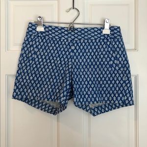 j crew shorts - blue & white
